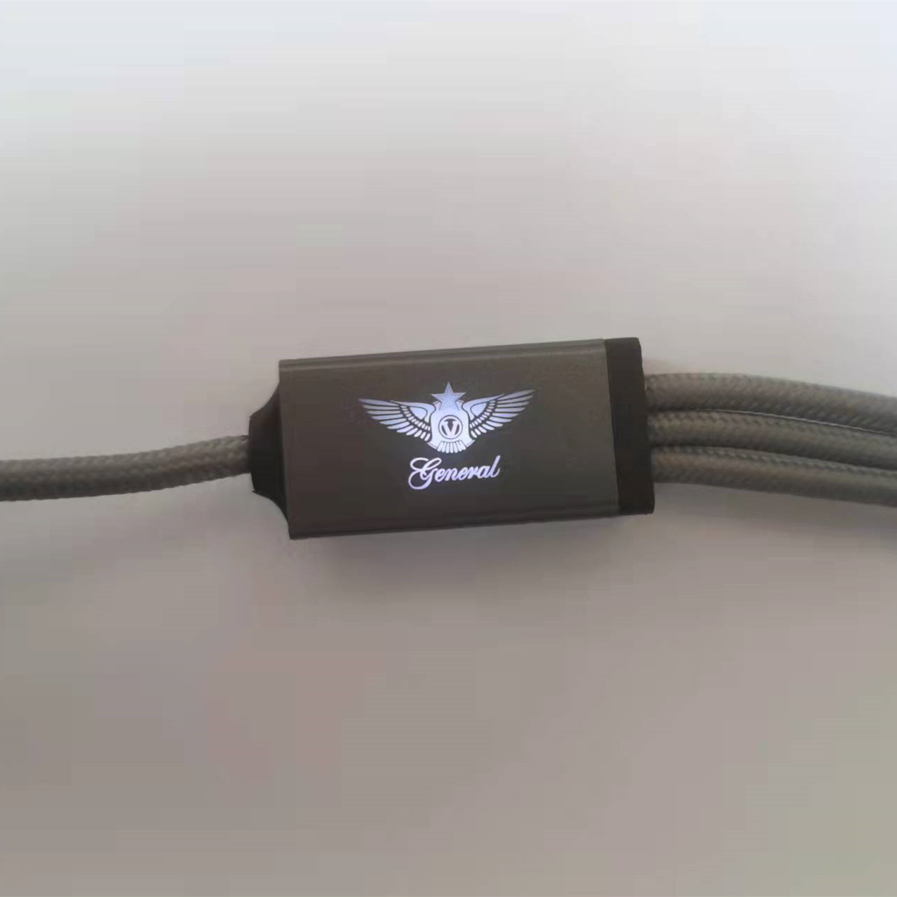 One-driven three-braided luminous charging cable
